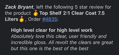 🥇Top Shelf 2:1 Clear Coat 7.5 Liters🥇