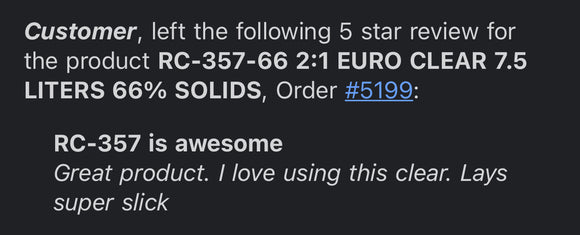 RC-357-66 2:1 EURO CLEAR 7.5 LITERS 66% SOLIDS