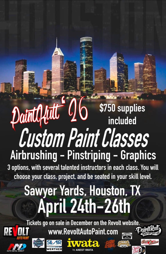 Airbrushing Class for All Levels, Beginner to Advanced $750.00 April 24-26th PaintKult 2026