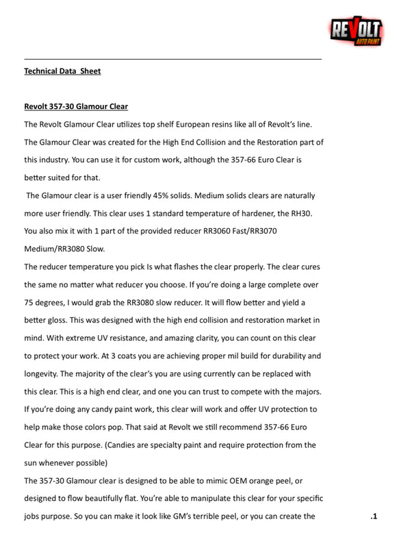 RC-357-30 4:1:1 GLAMOUR CLEAR (6 LITER KIT)