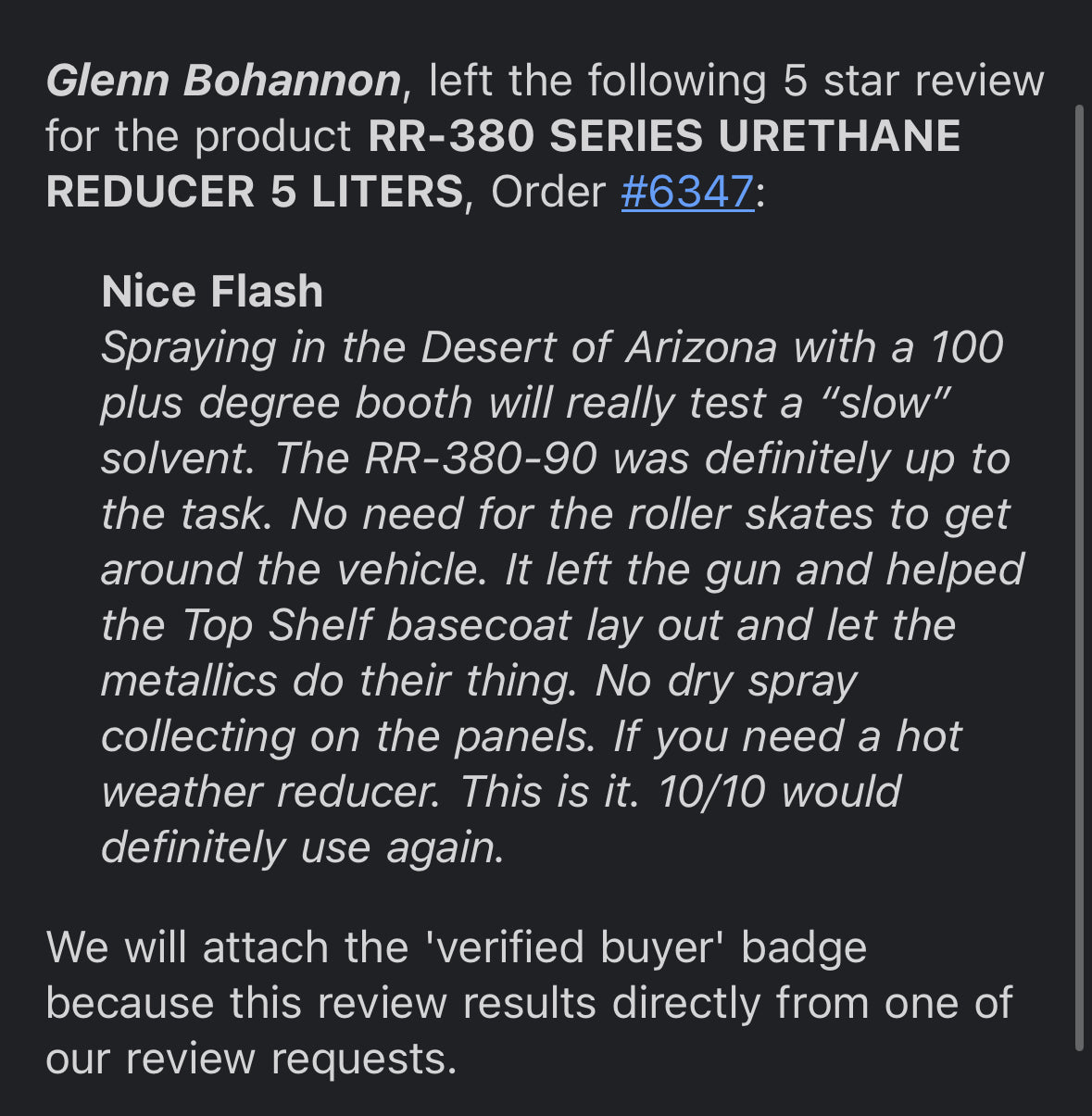 RR-380 SERIES URETHANE REDUCER 5 LITERS