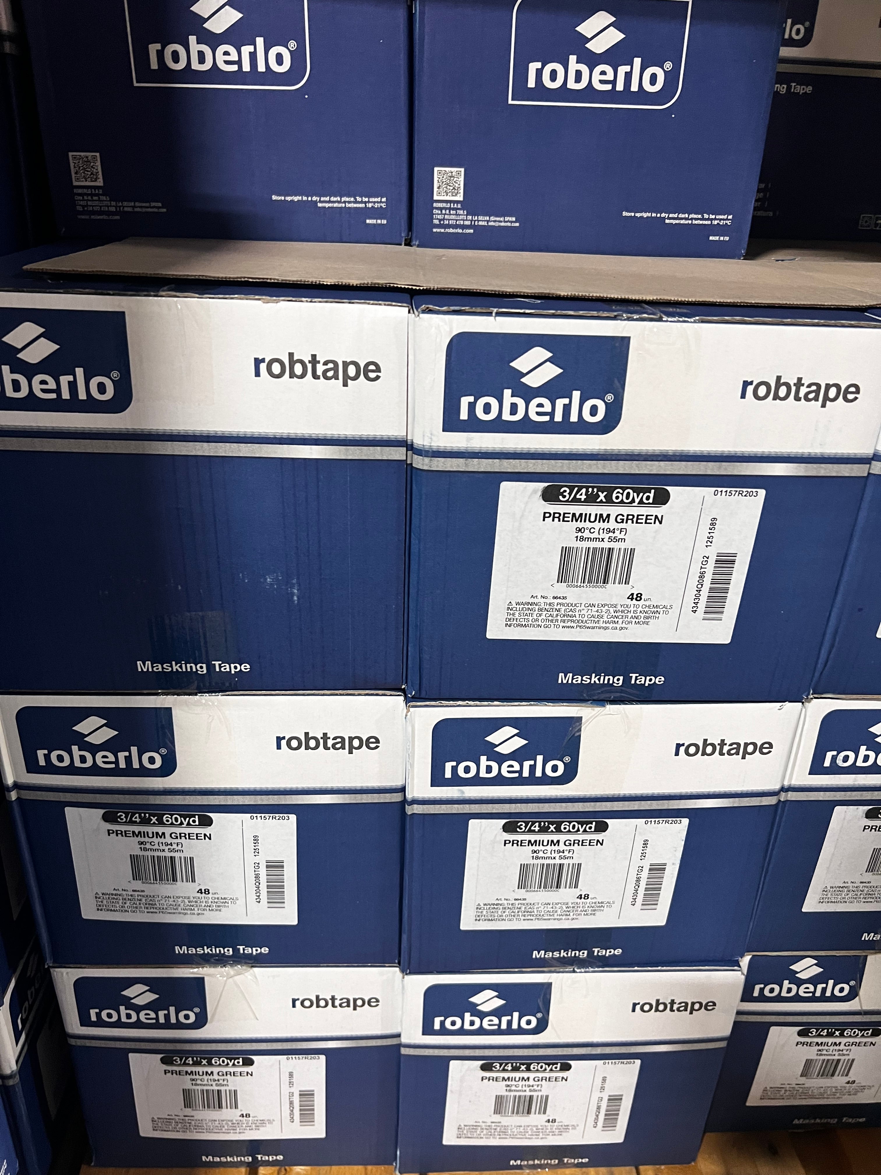 Roberlo High Performance Masking Tape 3/4- 1/1'2/ 2"