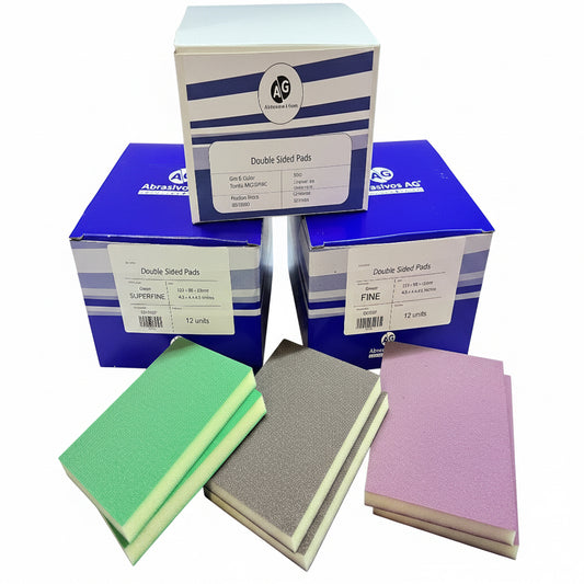 AG ABRASIVE & FOAM DOUBLE SIDED SANDING PADS SPONGE FINE/SUPERFINE/MICROFINE