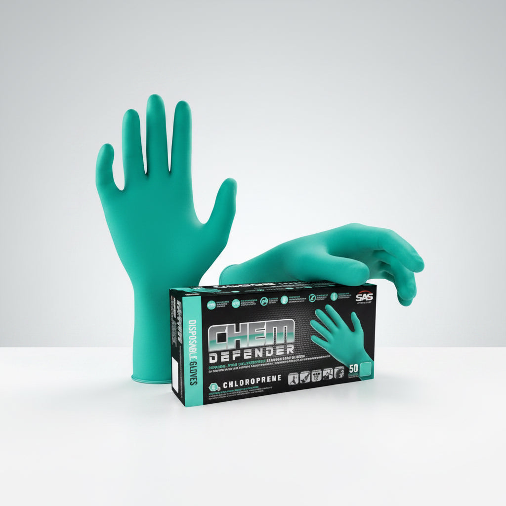 SAS 66593 (L) 66594 (XL) Chem Defender Powder-Free Chloroprene - 5 Mil