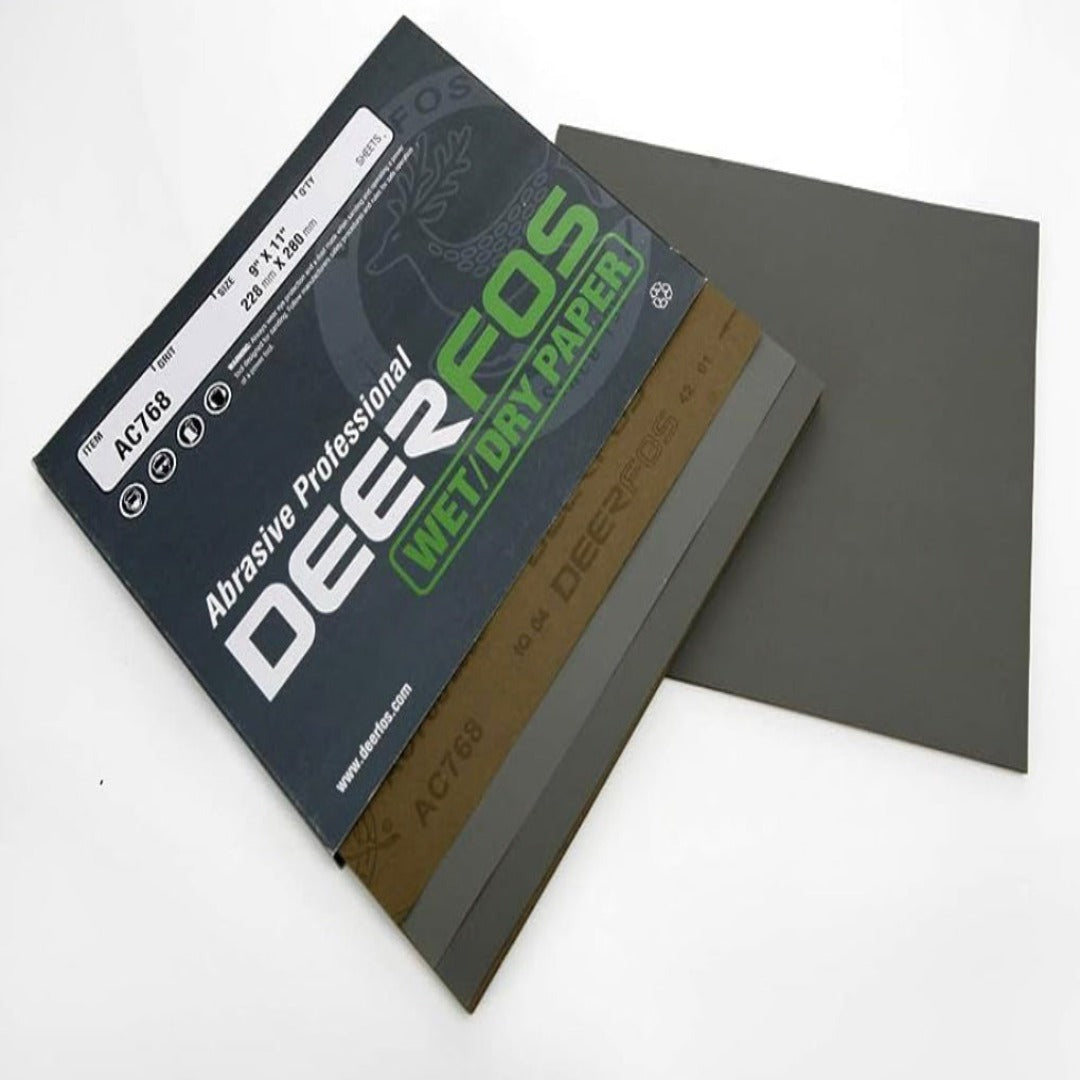 DEERFOS WET DRY PAPER 9X11 SHEETS 50 PER PACK 80-2000 GRIT