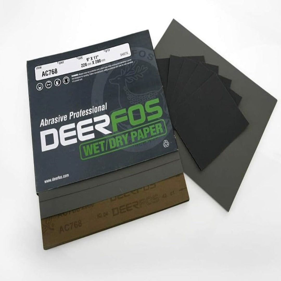 DEERFOS WET DRY PAPER 9X11 SHEETS 50 PER PACK 80-2000 GRIT